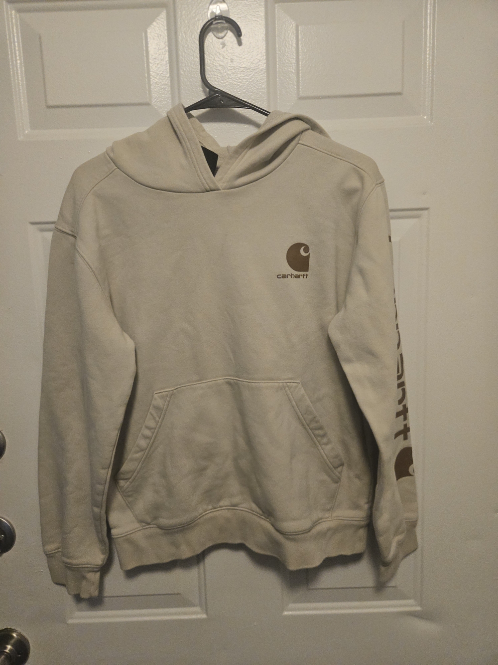 Carhartt Big Kids Cream Logo Hooded Sweatshirt